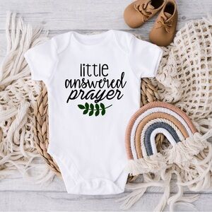 Little Answered Prayer Design 2 Baby Onesie